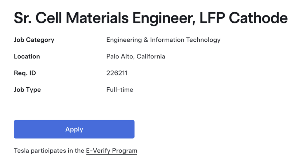 Tesla To Get Into LFP Battery Production