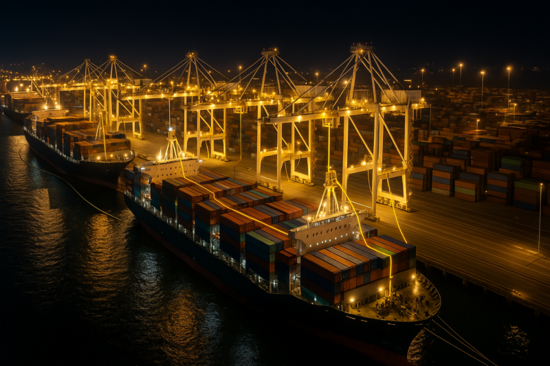 Generate single title from this title Cold Ironing Takes Hold: Ports Achieve Cleaner Air by Electrifying Ship Berths in 70 -100 characters. And it must return only title i dont want any extra information or introductory text with title e.g: " Here is a single title:"
